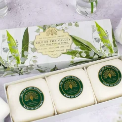 English Soap Co. Lily of The Valley Hand Soap Gift Set- Bar Soaps