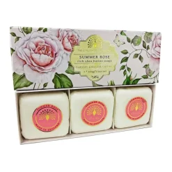 English Soap Co. Summer Rose Hand Soap Gift Set- Bar Soaps