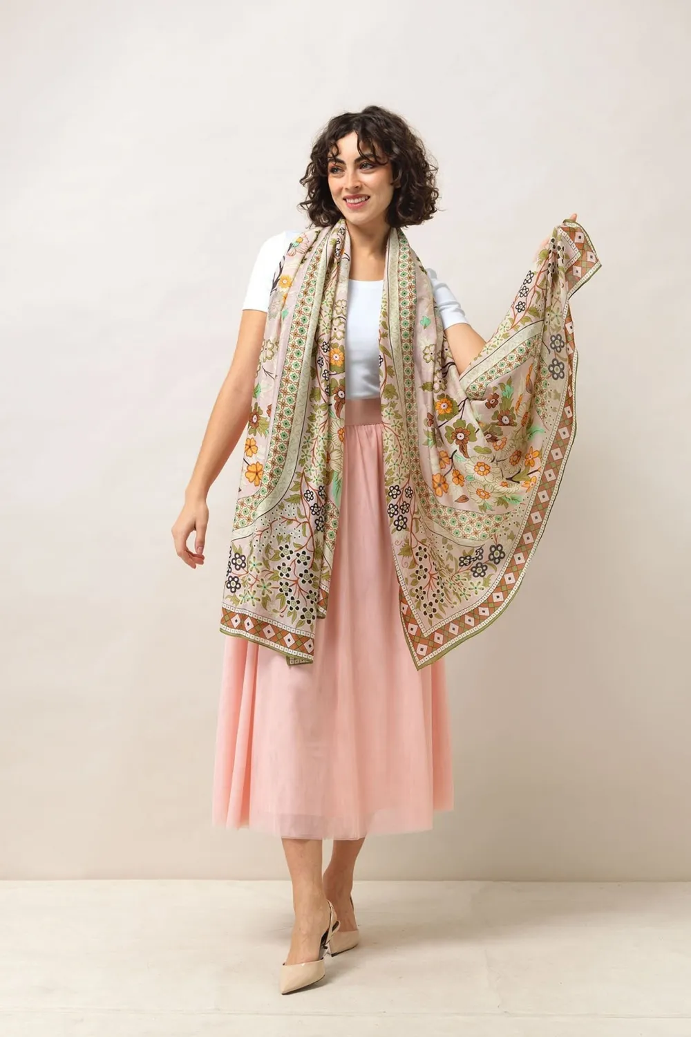 Floral Arch Scarf- Scarves & Wraps