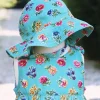 Flower Toss Turquoise Baby Sunhat (One Size)- Childrenswear