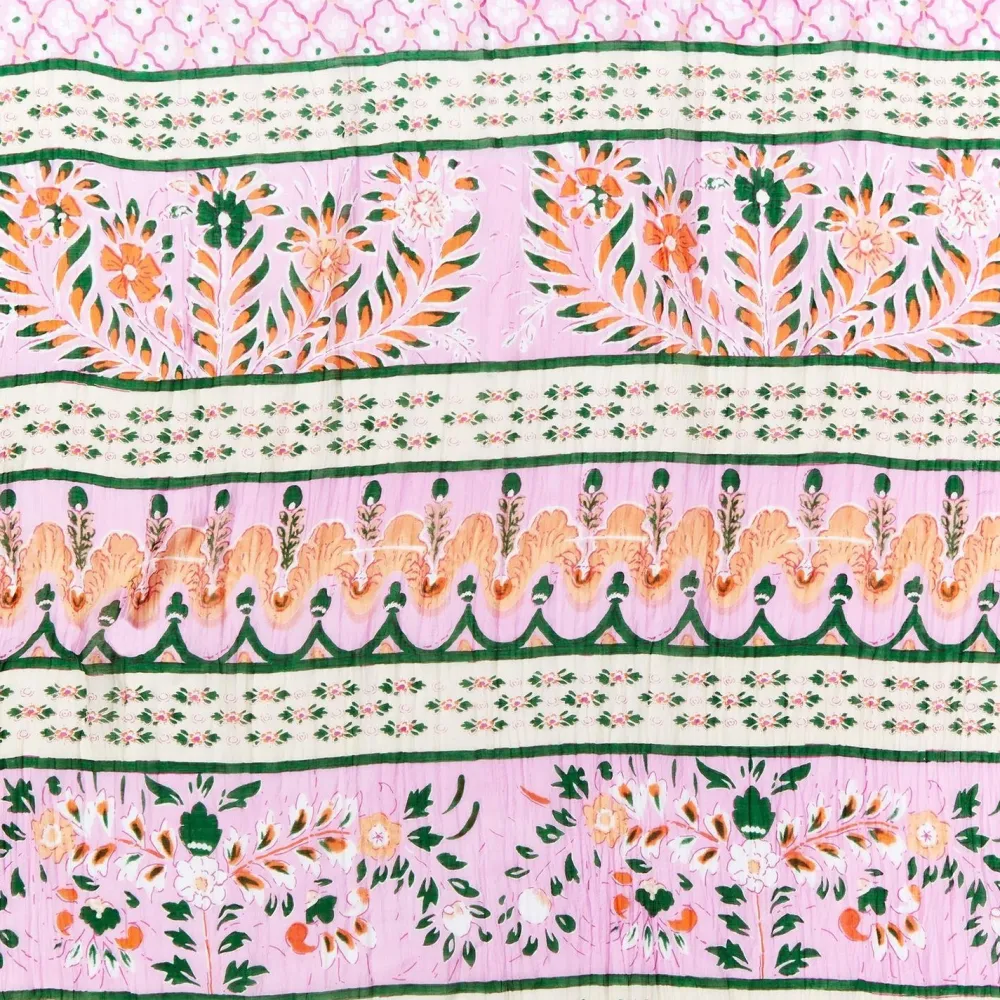 Folk Flowers Pink Scarf- Scarves & Wraps