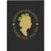 Forever Our Queen Black & Gold Emblem Tea Towel- Souvenirs|Cultural Icons