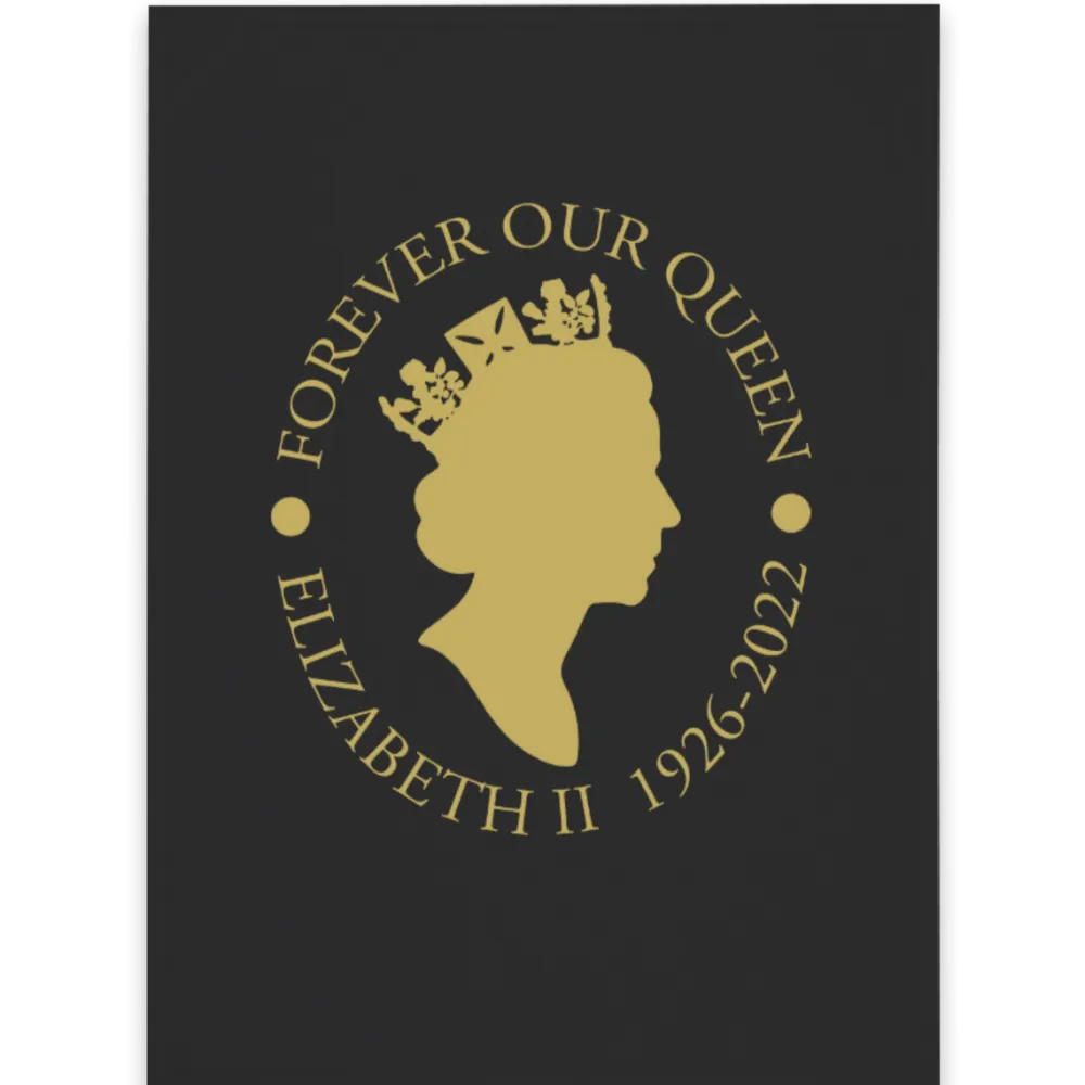 Forever Our Queen Black & Gold Emblem Tea Towel- Souvenirs|Cultural Icons