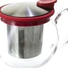 Forlife Bola Glass Teapot with Basket Infuser (Red)- Teapots