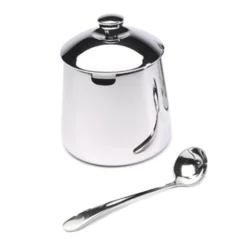 Frieling Sugar Bowl & Spoon with Mirror Finish- Creamers & Sugar Bowls