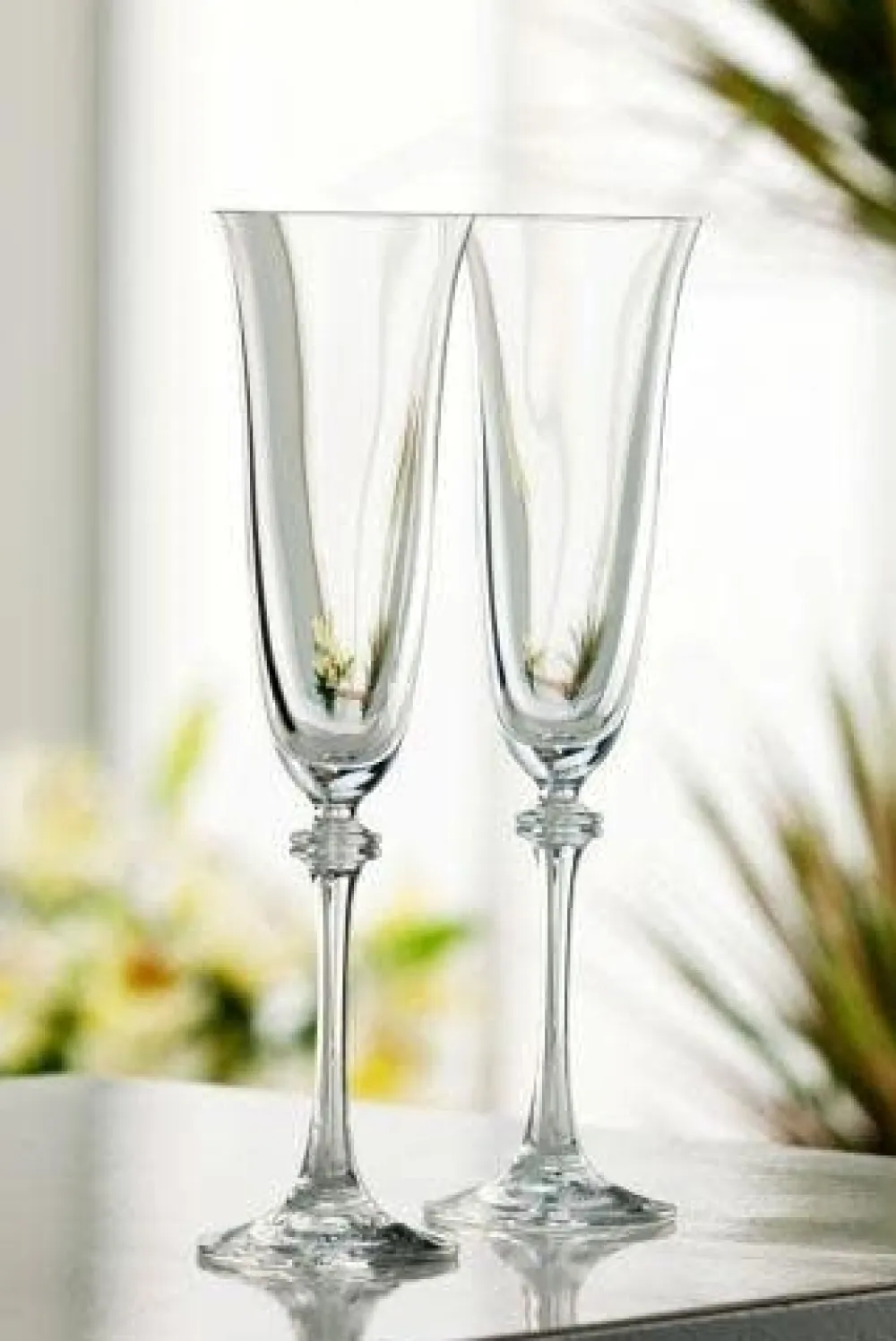 Galway Crystal Liberty Flutes Pair- Glasses & Steins|Galway Crystal