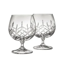Galway Crystal Longford Brandy Glass Pair- Galway Crystal|Glasses & Steins