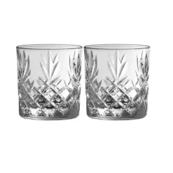 Galway Crystal Renmore Double Old Fashioned Tumblers Pair- Galway Crystal|Glasses & Steins
