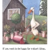 Gardening Duck Chinese Saying Card- Greeting Cards