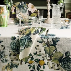 Giardino Natural 61” Square Tablecloth- Tablecloths