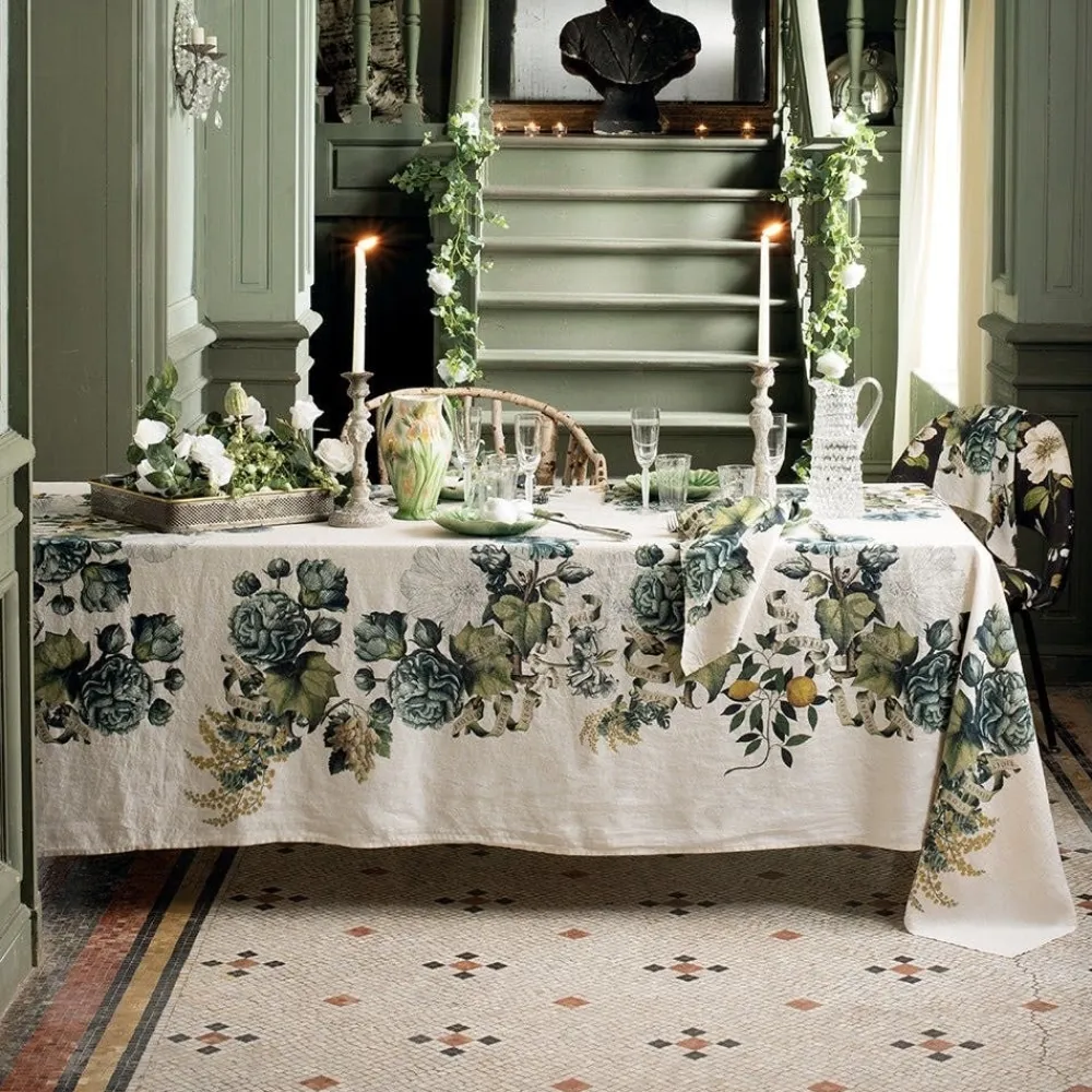 Giardino Natural Tablecloth, 61” x 89”- Tablecloths