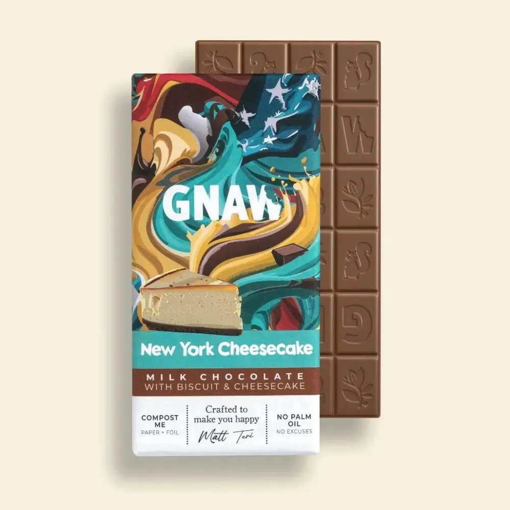 Gnaw New York Cheesecake Chocolate Bar- British Chocolate