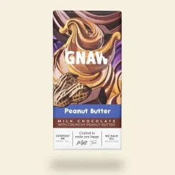 Gnaw Peanut Butter Milk Chocolate Bar- British Chocolate