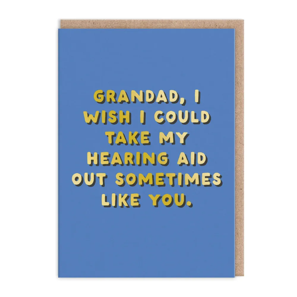 Granddad: Hearing Aid Greeting Card- Greeting Cards