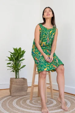 Green Fearless Peacock Nighty Nite- Robes, Nightgowns & Dresses