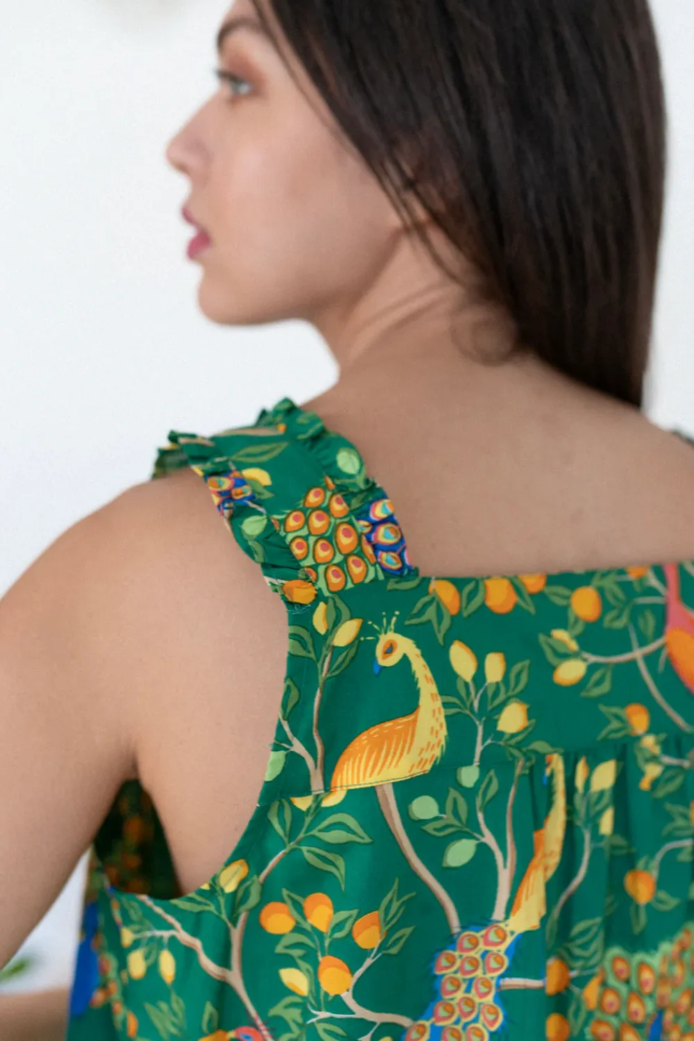 Green Fearless Peacock Nighty Nite- Robes, Nightgowns & Dresses