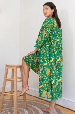 Green Fearless Peacock Nighty Nite- Robes, Nightgowns & Dresses
