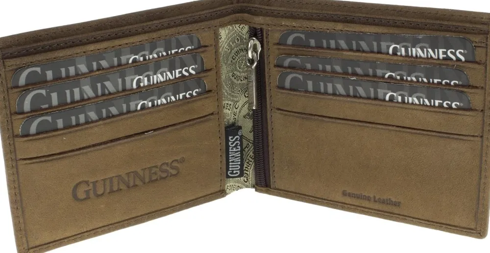 Guinness Classic Brown Leather Wallet- Cultural Icons