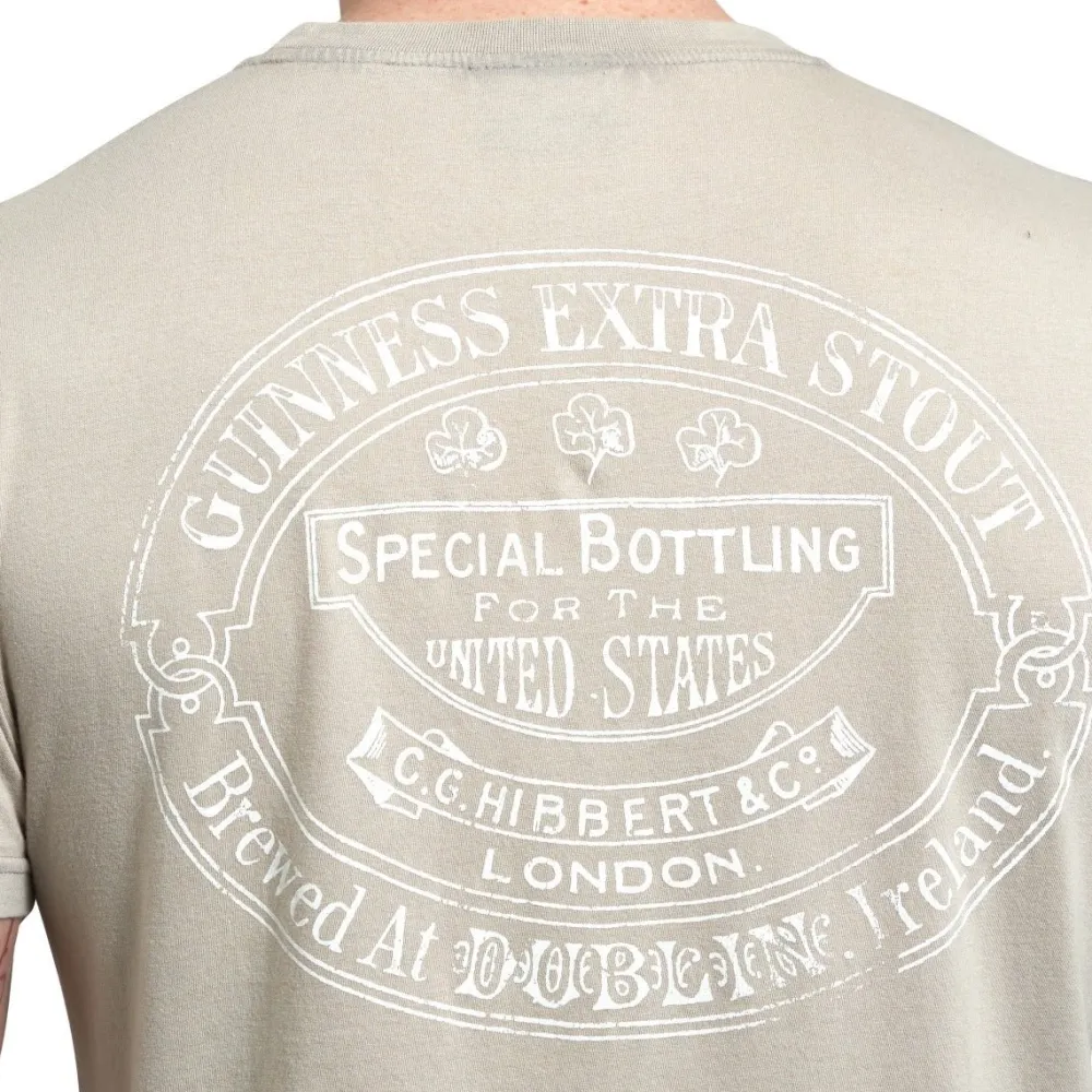 Guinness Harp Beige Premium Tee (Medium)- Shirts & Sweaters|Cultural Icons