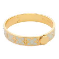 Halcyon Days Agama Sparkle Cream & Clear Hinged Bangle- Bracelets & Bangles
