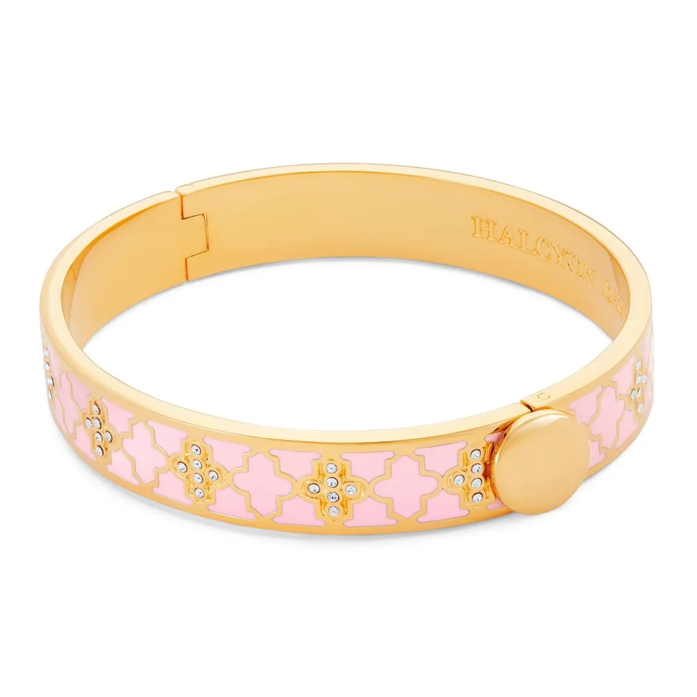 Halcyon Days Agama Sparkle Pink & Clear Hinged Bangle- Bracelets & Bangles