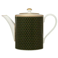 Halcyon Days Antler Trellis Dark Green Teapot- Halcyon Days China|Halcyon Days