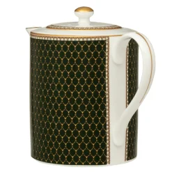 Halcyon Days Antler Trellis Dark Green Teapot- Halcyon Days China|Halcyon Days