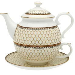Halcyon Days Antler Trellis Ivory Tea For One- Halcyon Days China|Halcyon Days