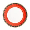 Halcyon Days Antler Trellis Stag Red & Gold 8" Plate- Halcyon Days China|Halcyon Days