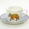 Halcyon Days Ceremonial Indian Elephant Teacup & Saucer- Halcyon Days|Teacups & Saucers
