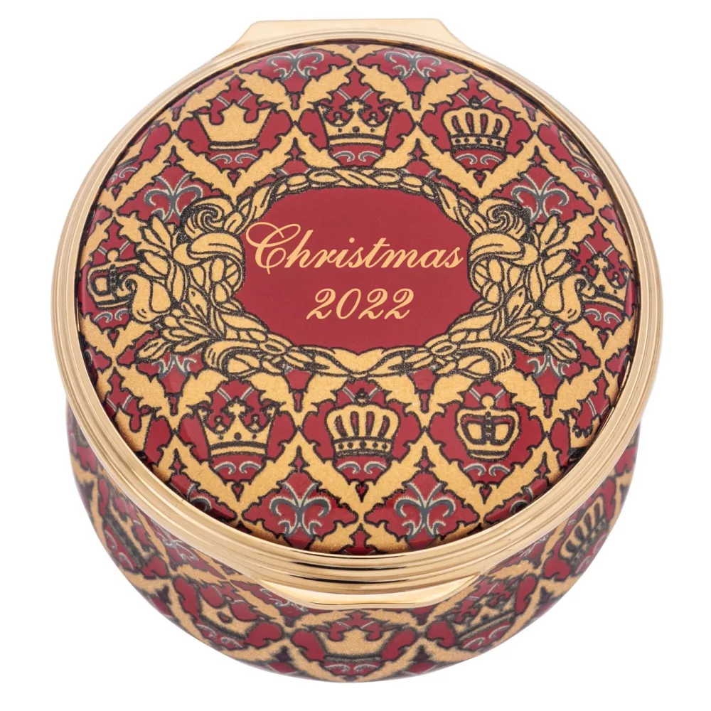 Halcyon Days Christmas 2022 Enamel Box- Halcyon Days Enamels