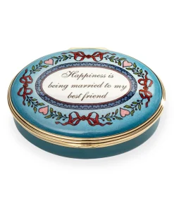 Halcyon Days Happiness is Being Married Enamel Box- Halcyon Days Enamels