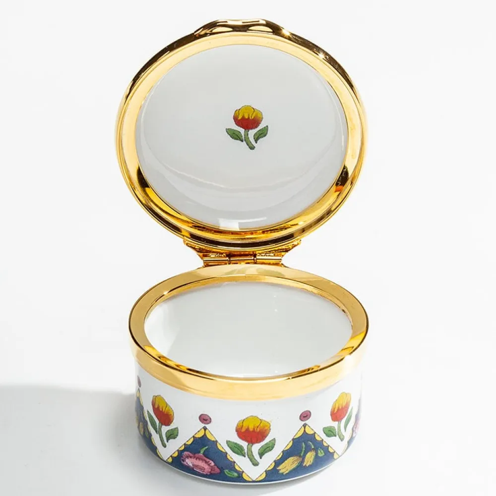 Halcyon Days Happy Birthday Enamel Trinket Box- Halcyon Days Enamels