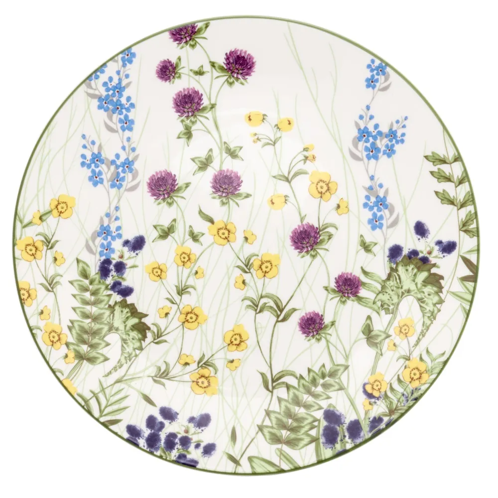 Halcyon Days Highgrove Wildflower Meadow 8" Coupe Plate- Halcyon Days China|Halcyon Days