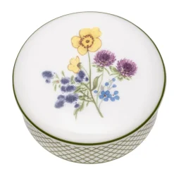Halcyon Days Highgrove Wildflower Round Trinket Box- Halcyon Days China