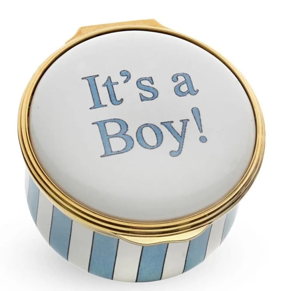 Halcyon Days It's a Boy Enamel Box- Halcyon Days Enamels