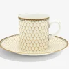 Halcyon Days Ivory Antler Trellis Coffee Cup & Saucer- Halcyon Days China|Halcyon Days