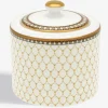 Halcyon Days Ivory Antler Trellis Covered Sugar Jar- Halcyon Days China|Halcyon Days