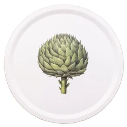 Halcyon Days Kitchen Garden Artichoke Round Birchwood Tray- Trays|Tea Trays