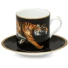 Halcyon Days Magnificent Wildlife Twin Leopards Cup & Saucer- Halcyon Days China|Teacups & Saucers