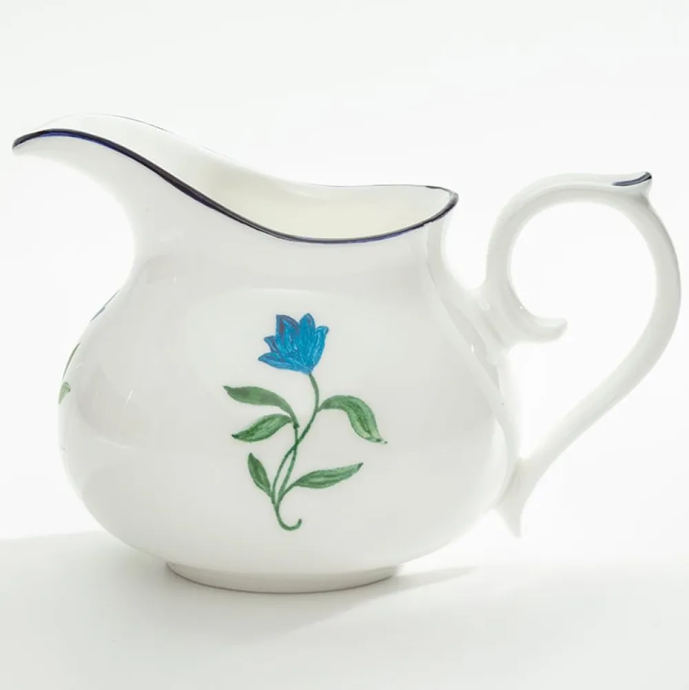 Halcyon Days Nina Campbell Marguerite Blue Creamer- Halcyon Days|Creamers & Sugar Bowls