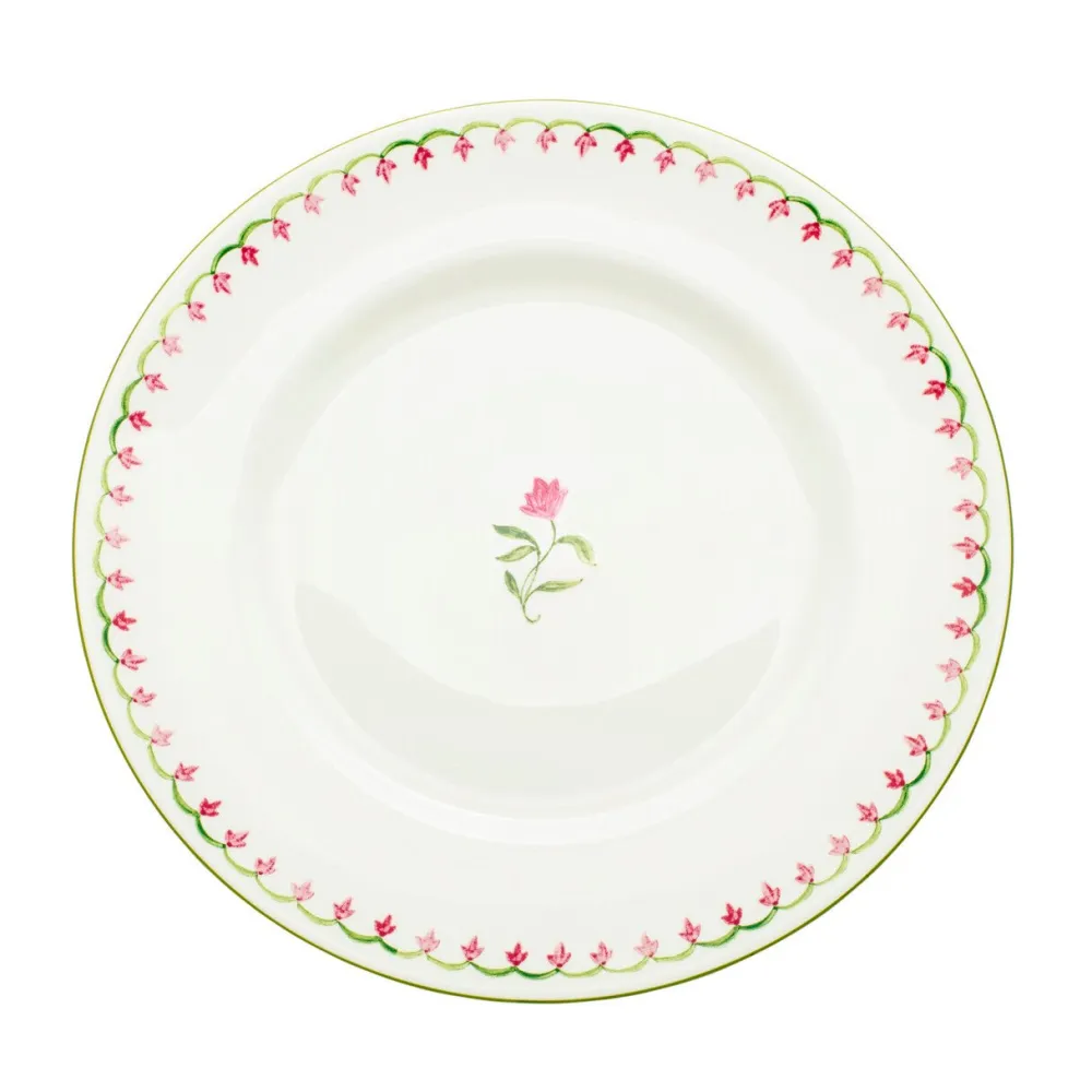 Halcyon Days Nina Campbell Marguerite Pink Salad Plate- Halcyon Days China|Halcyon Days