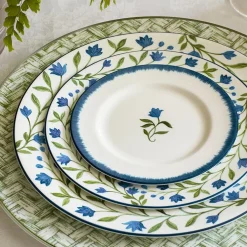 Halcyon Days Nina Campbell Marguerite Blue Salad Plate- Halcyon Days China|Halcyon Days
