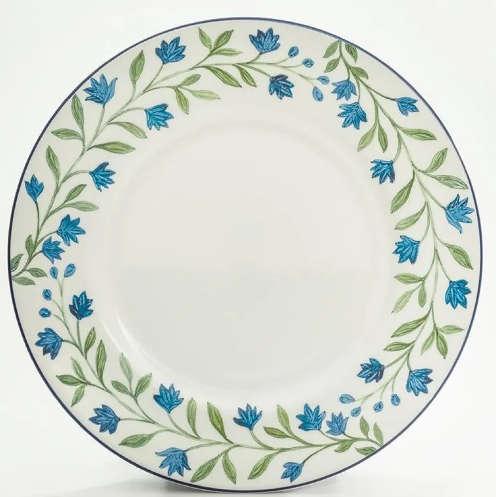 Halcyon Days Nina Campbell Marguerite Blue Dinner Plate- Halcyon Days China|Halcyon Days
