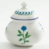 Halcyon Days Nina Campbell Marguerite Blue Sugar Bowl- Halcyon Days China|Halcyon Days