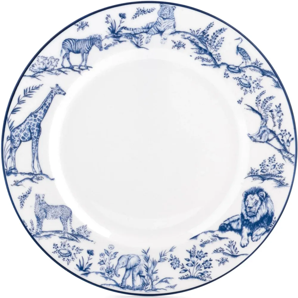 Halcyon Days Nina Campbell Serengeti Multi Animal Dinner Plate- Halcyon Days China|Halcyon Days