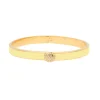 Halcyon Days Pave Button Buttercup & Gold Hinged Skinny Bangle- Bracelets & Bangles