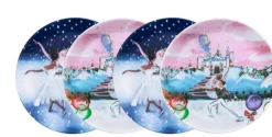 Halcyon Days Waltz of the Snowflakes Coupe Plate Set- Halcyon Days China|Halcyon Days