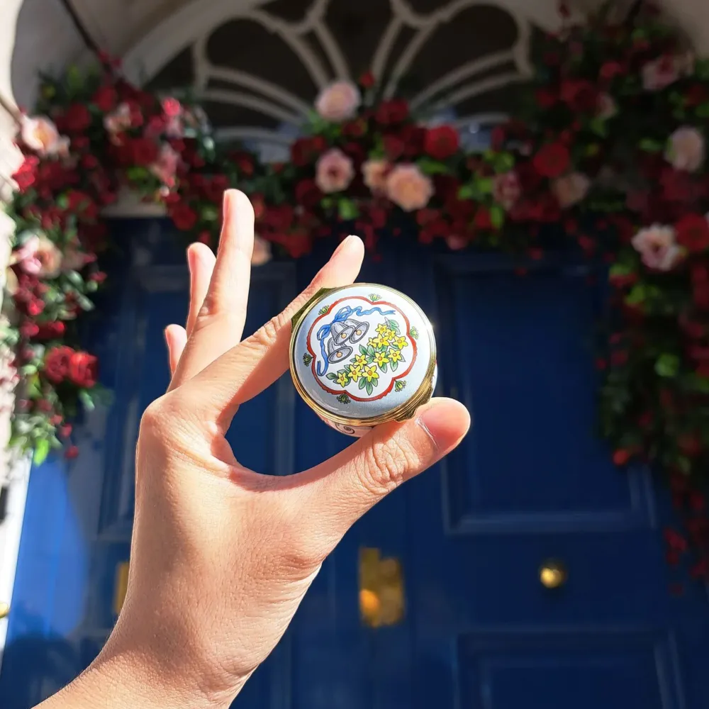 Halcyon Days Wedding Bells Enamel Box- Halcyon Days Enamels