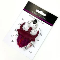 Harris Tweed Purple Check Highland Coo Keyring- Souvenirs